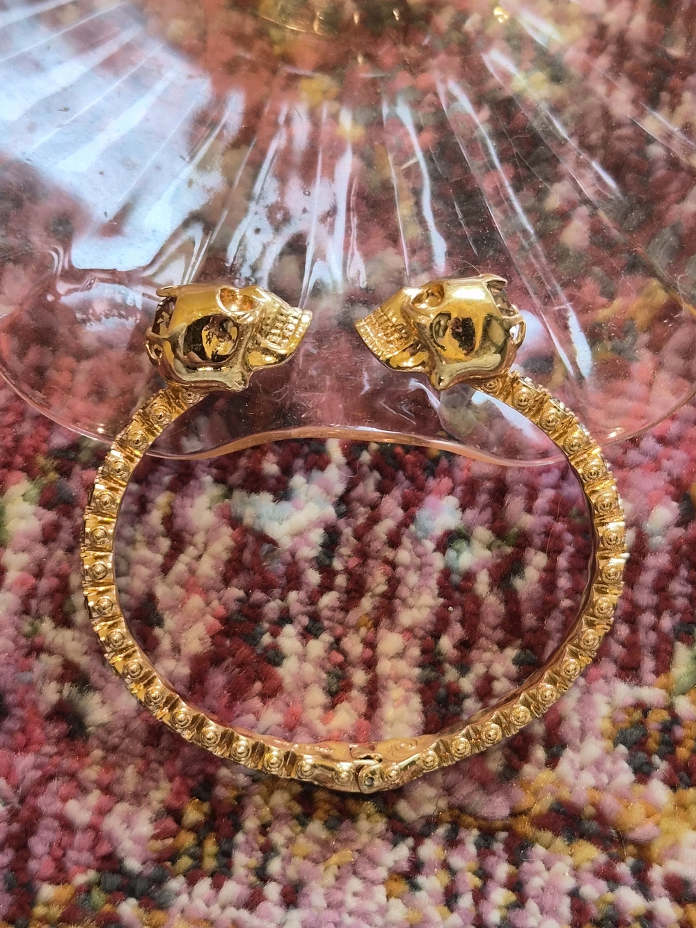 Alexander McQueen Gold Skull Cuff Bracelet